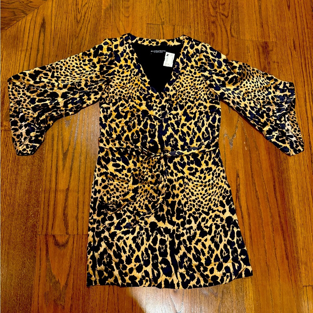 NWT Alice & Trixie leopard silk dress size small